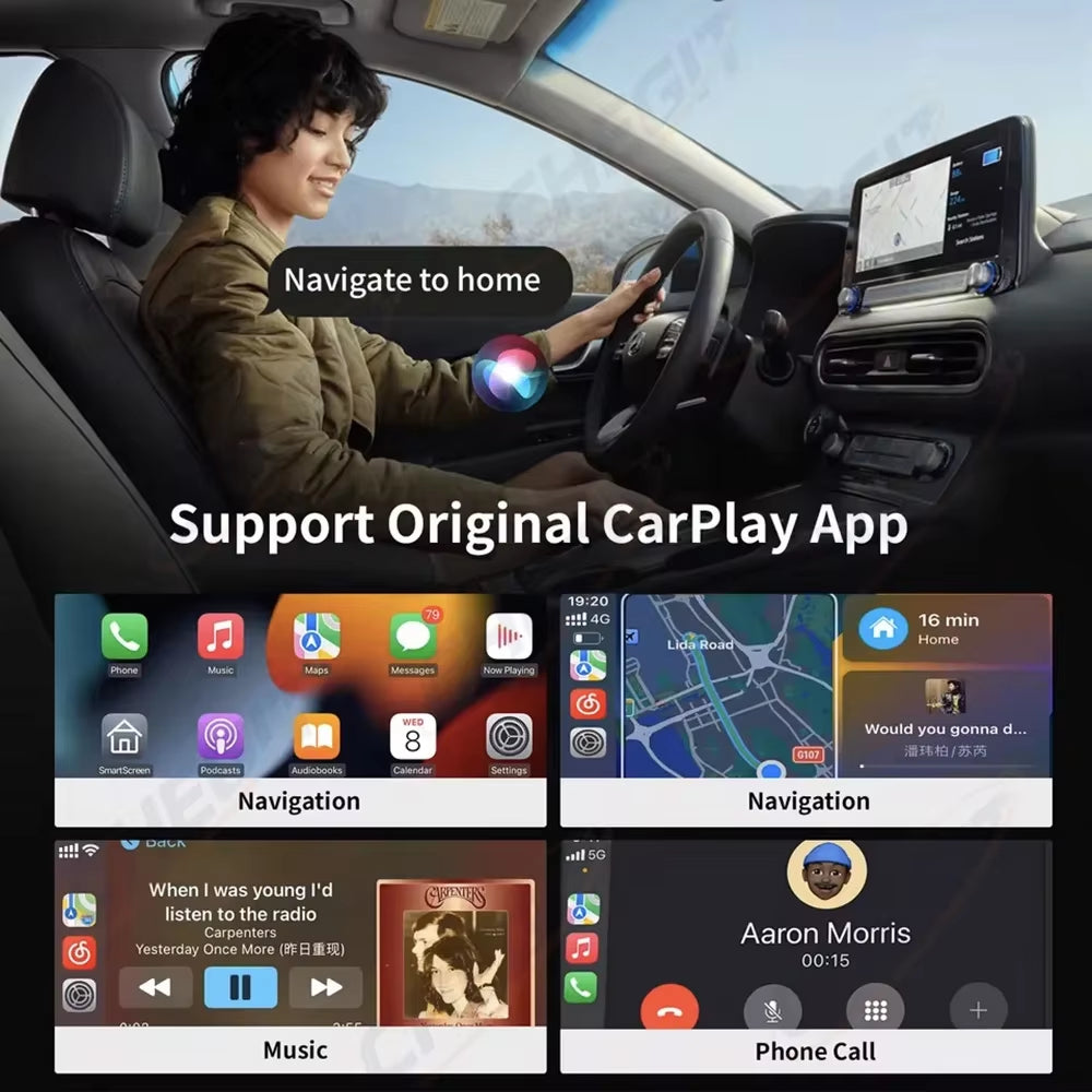 2026 NEW Wireless Carplay Android Auto 2IN1 Wireless Adapter Smart Mini Box Plug and Play 5.8G Wifi Fast Connect Universal