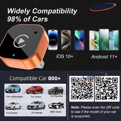 2026 NEW Wireless Carplay Android Auto 2IN1 Wireless Adapter Smart Mini Box Plug and Play 5.8G Wifi Fast Connect Universal